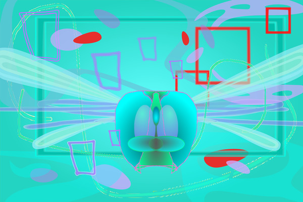 Blue Dragonfly Print