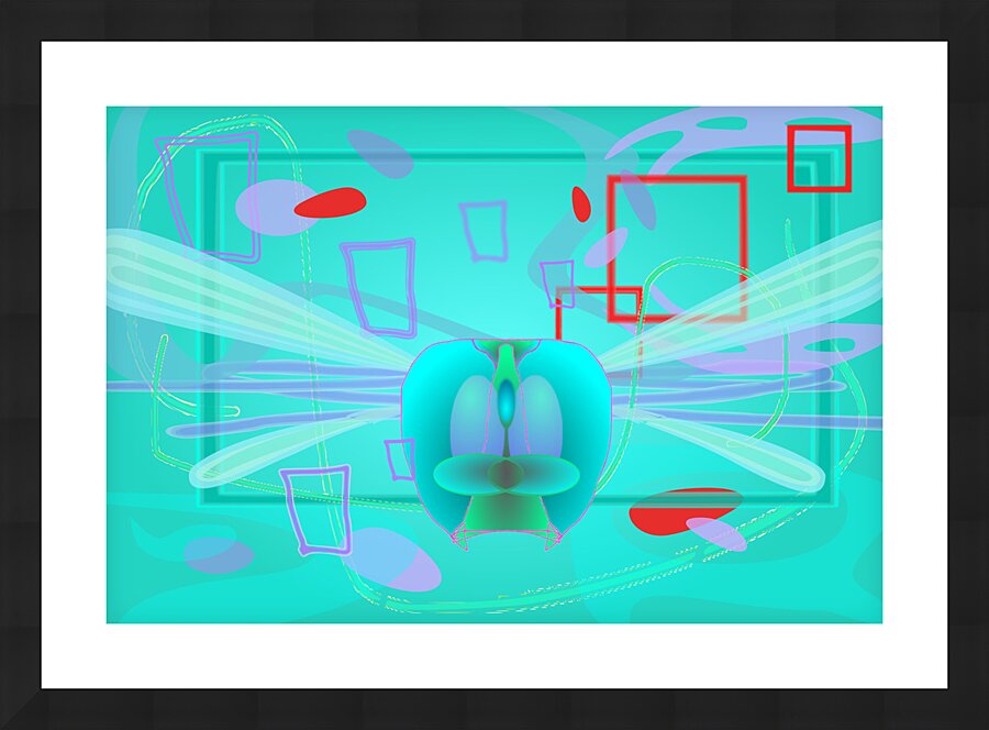 Blue Dragonfly Picture Frame print